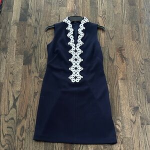 Vince Camuto Navy Dress with White Accents